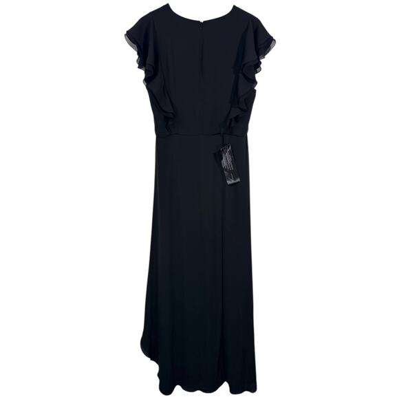 NWT BCBGMaxAzria Callie Flutter-Sleeve Chiffon Gown Formal Evening Dress Size 12 - Picture 6 of 16